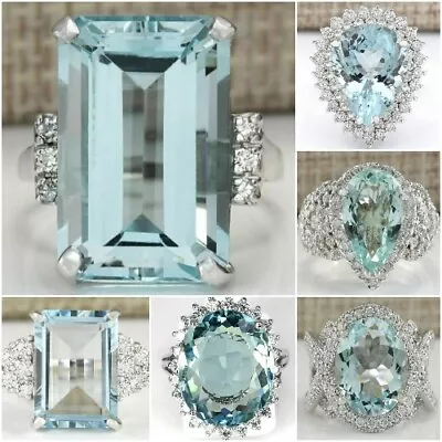 $3.01 • Buy Fashion 925 Silver Rings Women Jewelry Cubic Zirconia Wedding Ring Sz 6-10