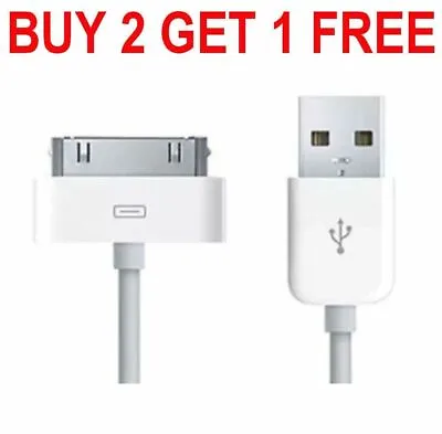 Charging USB Cable Charger Data Lead For Apple IPhone 4 4S 3GS IPod IPad 2 1 • £2.99