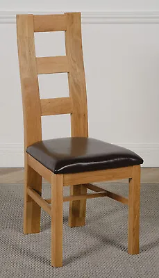 Yale Ladder Back Solid Oak Dining Chairs For Dining Room Or Kitchen • £149