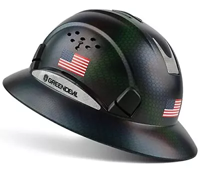 $73.32 • Buy GREEN DEVIL Full Brim Hard Hat Vented Construction Safety Helmet OSHA Approve...