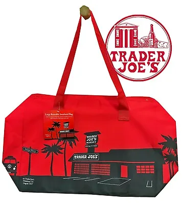 $16.50 • Buy NEW 🔥 Trader Joe's  Insulated Reusable Shopping Bag 8 Gallons  Red🔥 Joes
