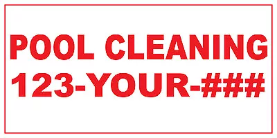 Pool Cleaning 123-Your-Number Custom Red Car Door Magnets Magnetic Signs-Qty 2 • $62.99