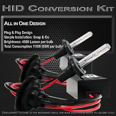 55W HID Xenon Conversion Kit Headlight High Fog Light - All In One Design PAIR • $11.79