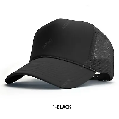 Trucker Hat Foam Mesh Baseball Cap Snapback Adjustable Plain Solid Men Hats Caps • $7.95