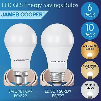 LED GLS Light Bulbs 7W 12W 15W Warm Cool White Day Light Bayonet B22 Screw E27 • £3.99