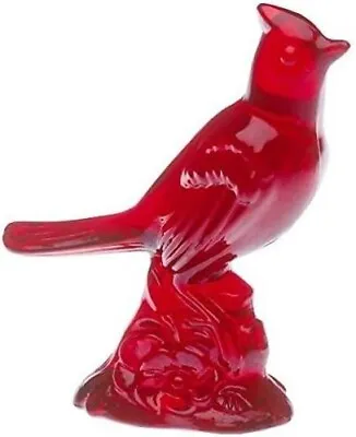 Red Solid Glass Cardinal Bird Figurine - Mosser USA • $38.99