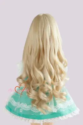 1/8 1/6 1/4 1/3 Uncle BJD Wig Long Hair Curly Bottom Oblique Bangs Light Gold • $15.01