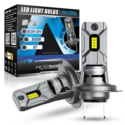 NOVSIGHT H7 LED Headlight Globe Canbus Compact Bulb Kit H/L Beam White Plug&Play • $30.59