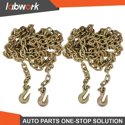 Labwork 3/8  20' G70 Tow Chain Tie Down Binder With Grade 70 Hooks 2PCS • $90.03