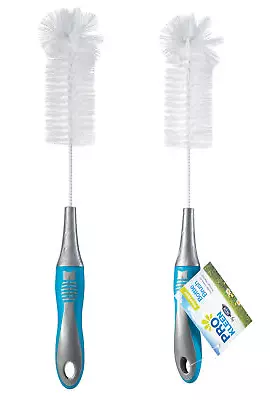 Premium Baby Bottle Brushes X2 Strong Nylon Bristles Cleaning With Grip Handle • £6.69