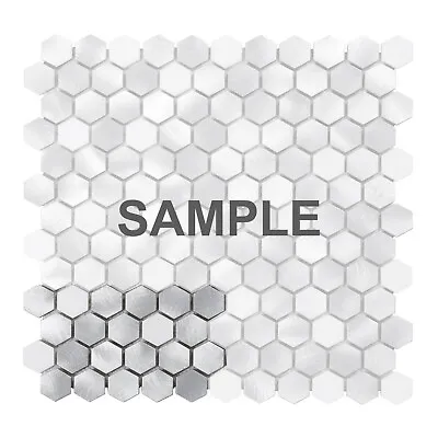 White Marble Metallic Aluminum 1  Hexagon Mosaic Tile Kitchen Wall Backsplash • $3.99