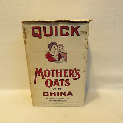 HTF 1920s Mothers Oats With China Box Quaker Oats Homer Laughlin Ivory / Trellis • $31.85