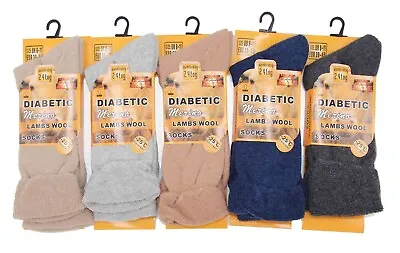 Mens Diabetic Socks 2.4 Tog Merino Lambs Wool 1 Pair Adults Walking Work Boots • £4.20