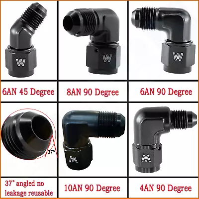 1PC 4AN/6AN/8AN/10AN 90 Degree Swivel Hose Fitting Female To Male Flare Adapter • $9.99