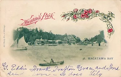 Macatawa Park Macatawa Bay Michigan MI Boating 1904 Postcard • $34.95