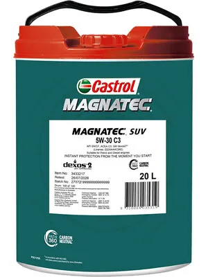 Castrol Magnatec 5W-30 Suv C3 Engine Oil 20L (3433217) • $310.40