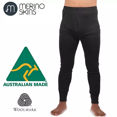 MERINO SKINS Men's Classic Long Johns Wool Thermal Pants Underwear - Navy • $50