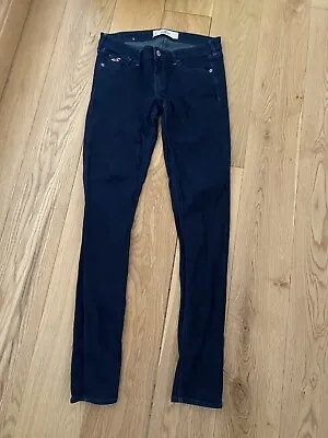 Hollister Dark Blue Skinny Jeans Size 5R  W 27” L 31” • £6