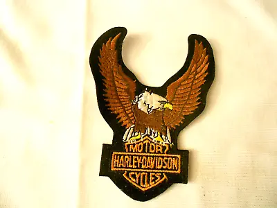 { Vintage Large Harley Davidson Patch 5.5 Inch X 4 Inch Eagle Bar & Shield • $6.95