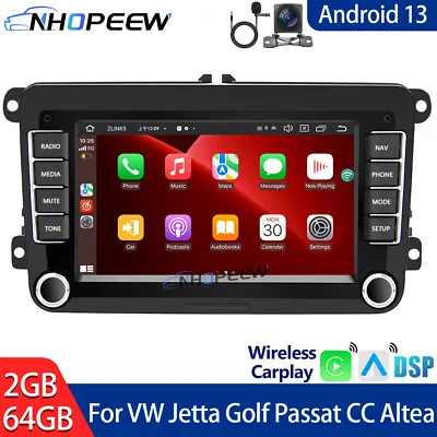 2+64GB Car Stereo Radio Carplay GPS Navi 2DIN For VW Jetta Golf Passat CC Altea • $116.99