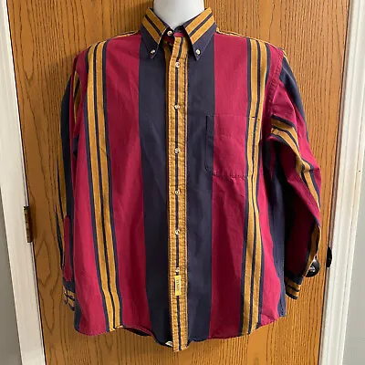 $19.99 • Buy Vintage Mens BD Baggies Printed Striped Button Down Long Sleeve Shirt Medium M