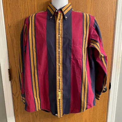 $19.99 • Buy Vintage Mens BD Baggies Printed Striped Button Down Long Sleeve Shirt Medium M