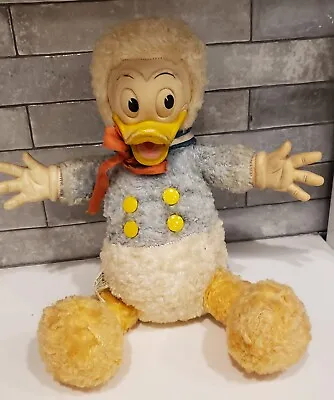 VINTAGE 50s GUND Donald Duck Kitsch Rubber Face Plush Toy WALT DISNEY PROD. • $85