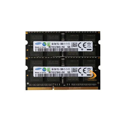 16GB Samsung 2x 8GB 2RX8 DDR3 1600MHz PC3L-12800S SODIMM Laptop RAM Memory 1.35V • £16.79