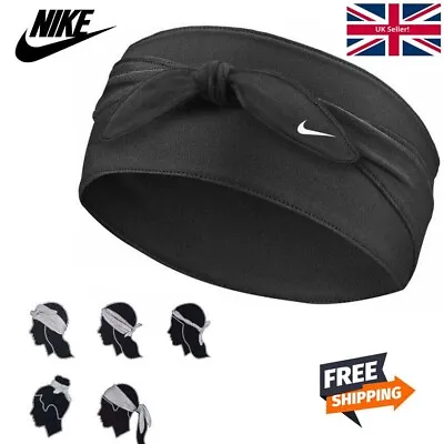 £17.98 • Buy Nike Dri Headband Bandana Tie Womens Ladies Training Sports Gym Sweatband Black