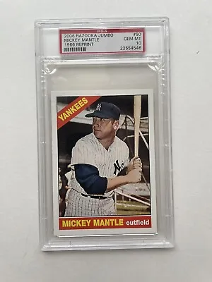 Mickey Mantle 2006 Topps Bazooka Jumbo 1966 #50 Card PSA 10 Gem Mint • $999