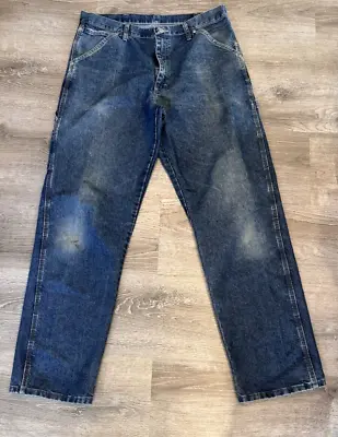 Wrangler Jeans Mens Sz 34 X 34 Carpenter Painter Workwear VTG Denim Straight Leg • $22