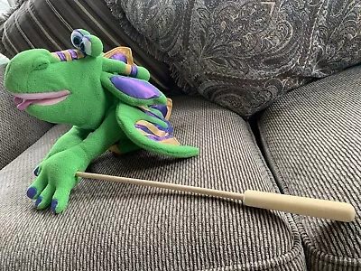 Melissa & Doug 3908 Smoulder Plush Green Dragon Puppet With Hand Stick • $18