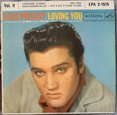 ORIGINAL Elvis Presley Loving You Vol. 2 Nm/Vf EPA 2-1515 EPA-2-1515 RCA 45 • $41.44