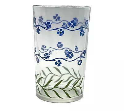 1 Kraft Swanky Swig Juice Glass Delicate Blue Flowers With Green Leaves 3.5 X 2  • $8.97