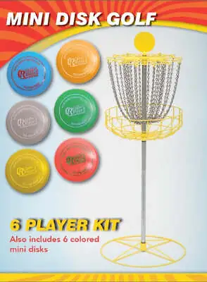 MINI DISC GOLF SET - Chain Basket Stand & 6 Discs • $489.97