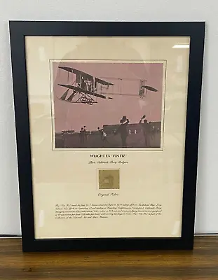 Framed Smithsonian Print Of Wright Brothers EX “Vin Fiz” W Original Fabric Piece • $600