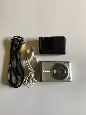 Canon PowerShot A3100 IS 12.1MP Digital Camera Silver 4x Zoom Point & Shoot • $52