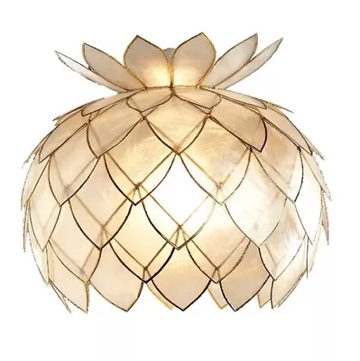 Gold & Champagne Capiz Shell Vintage Easy Fit Artichoke Pendant Shade 25cm  • £41.99