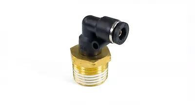 1/2  Male NPT To 1/4  Push To Connect Elbow Fitting - Accepts 1/4  Air Line • $10.99