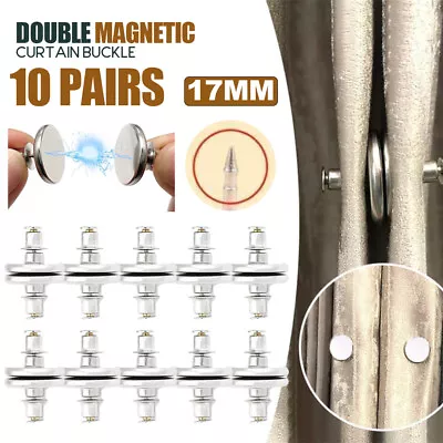 10 Pair Magnetic Curtain Clip Backs Buckle Clips For Curtain Tie Fixed Button • £4.99