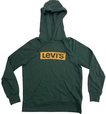 LEVI'S Burndlen Pullover Hoodie Sweatshirt Womens Size XS Dark Green Free Ship • $14.46