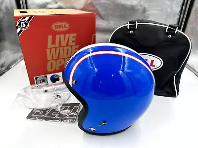 $173.83 • Buy Bell 7148357 Custom 500 Helmet Six Day Steve McQueen Blue MD