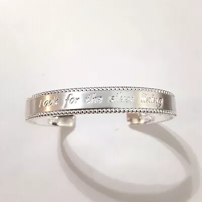 Look For The Silver Lining Inscription Cuff Bracelet 10mm 2.25x 2.75 In • $18.35