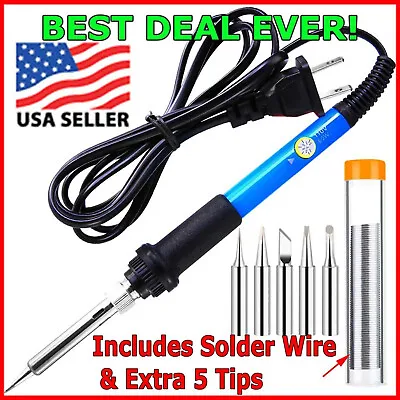 Soldering Iron Electric Gun Adjustable Temperature 60W Welding Solder Wire Kit • $8.99