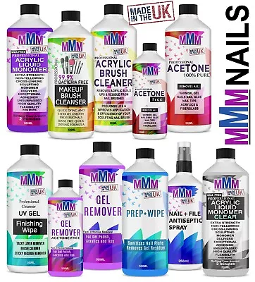 £8.99 • Buy Mmm 100% Pure Nail Premium Best Quality Acetone, Monomer, Prep & Gel Remover Uk