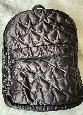 Black Backpack Ruck Sac Bag  Women’s Quilted 14”x14” • £14.99