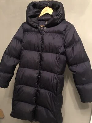 POLO RALPH LAUREN Girls Puffer White Duck Down Hooded Coat Sz XL (16) • £9.99