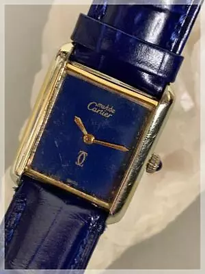 Cartier Must Tank LM  Watch Manual Winding Men's Lapis Lazuli Dial With Box • $1270