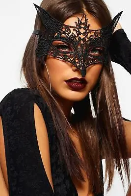 £2.94 • Buy Ladies Eye Mask Foxy Venetian Masquerade Halloween Party Lace Fancy Dress New