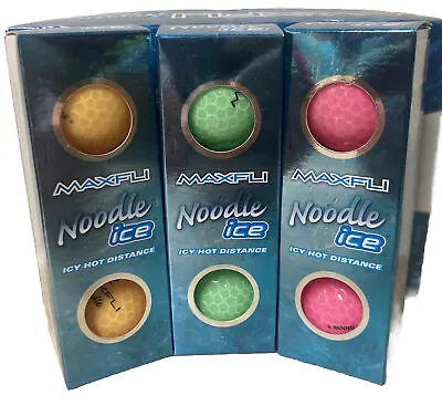 3 - 3 Packs 9 Total New MAXFLI Noodle Ice Long Soft Golf Balls Clear Cover New • $20.72